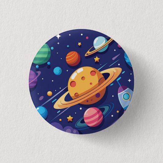 Badge Rond 2,50 Cm Thème de l'espace et des planètes (Devant)