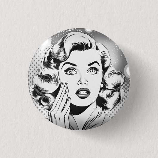 Badge Rond 2,50 Cm thème/dessin popart rétro (Devant)