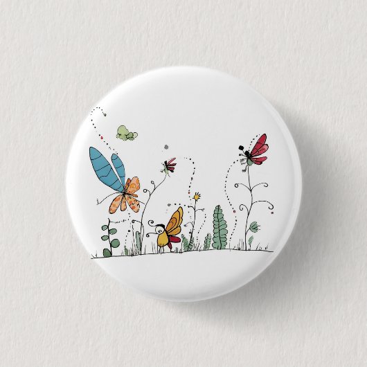 Badge Rond 2,50 Cm thème papillons et fées (Devant)