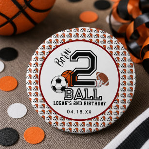 Badge Rond 2,50 Cm Thème sportif pour garçon de 2 ans pour la fête d'