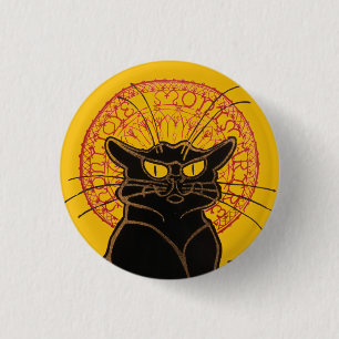 Badge Rond 2,50 Cm Theophile Steinlen - Le Chat Noir Vintage