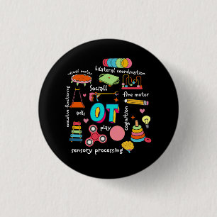 Badge Rond 2,50 Cm Thérapie professionnelle Adjointe à la pédiatrie
