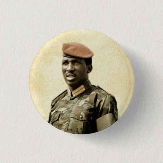 Badge Rond 2,50 Cm Thomas Sankara - Burkina Faso - président africain (Devant)