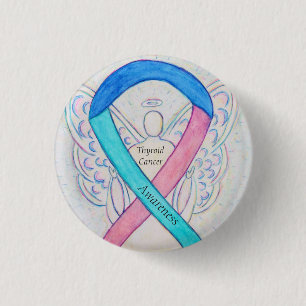 Badge Rond 2,50 Cm Thyroïde Cancer Sensibilisation de l'angle Écorces