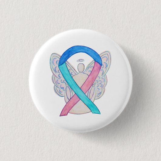 Badge Rond 2,50 Cm Thyroïde Cancer Sensibilisation Ruban Angel Pin bo (Devant)