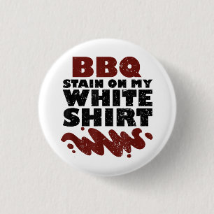 Badge Rond 2,50 Cm Tige barbecue sur mon blanc