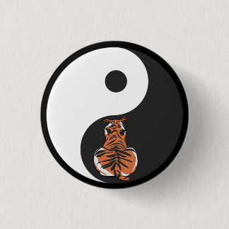 Badge Rond 2,50 Cm Tiger et Yin Yang