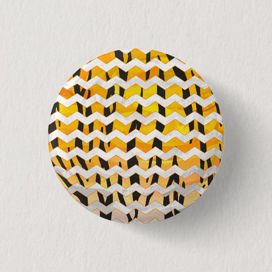 Badge Rond 2,50 Cm Tigre Chevron noir et orange (Devant)
