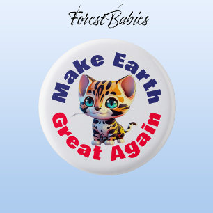 Badge Rond 2,50 Cm Tigre, Rendre la Terre grande, De l'environnement