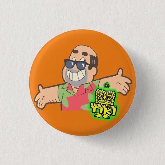 Badge Rond 2,50 Cm Tiki radioactif (Devant)