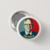 Badge Rond 2,50 Cm Tim Walz (Devant & derrière)