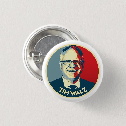 Badge Rond 2,50 Cm Tim Walz (Devant & derrière)