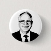 Badge Rond 2,50 Cm Tim Walz (Devant)