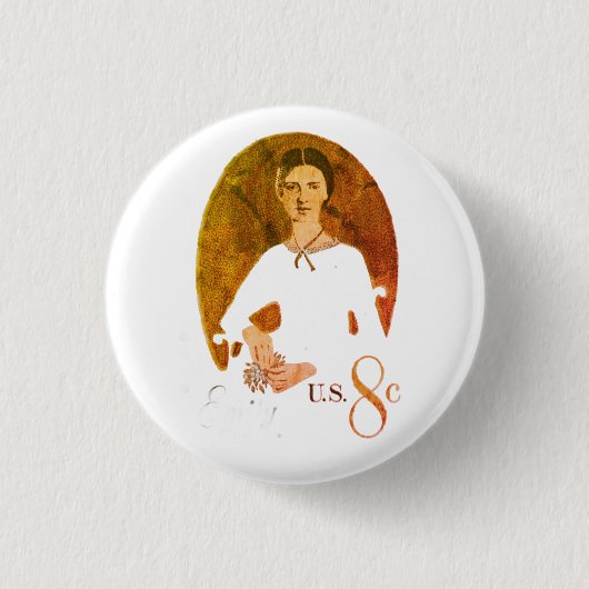 Badge Rond 2,50 Cm Timbre Emily Dickinson (Devant)