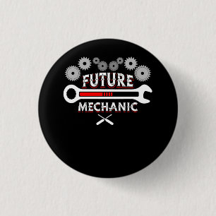 Badge Rond 2,50 Cm Titre du poste Garage mécanique de la future voitu