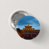 Badge Rond 2,50 Cm Toit Dzong bouddhiste (Devant & derrière)