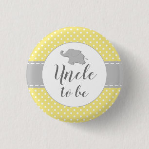 Badge Rond 2,50 Cm Tonton futur éléphant jaune bébé shower mignon