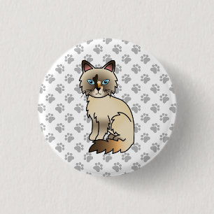 Badge Rond 2,50 Cm Tortoiseshell Birman / Ragdoll Cute Cat & Patrouil