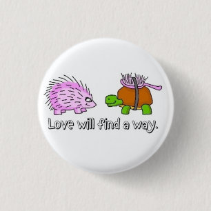 Badge Rond 2,50 Cm Tortue affectueuse