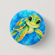 Tortue de mer aquarelle colorée