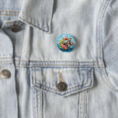 Badge Rond 2,50 Cm Tortue florale (En situation)