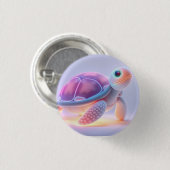 Badge Rond 2,50 Cm Tortue Violette (Devant & derrière)