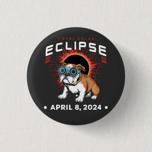 Badge Rond 2,50 Cm Total Éclipse Solaire Avril 2024 Cadeaux de Bulldo
