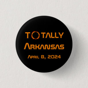 Badge Rond 2,50 Cm Totalement Arkansas 2024 Solar Eclipse
