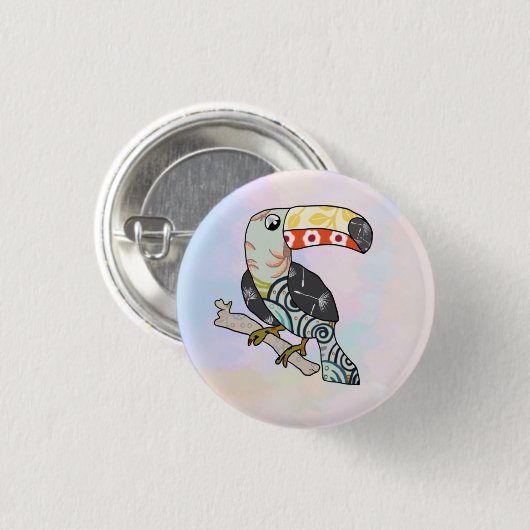 Badge Rond 2,50 Cm Toucan (Devant & derrière)