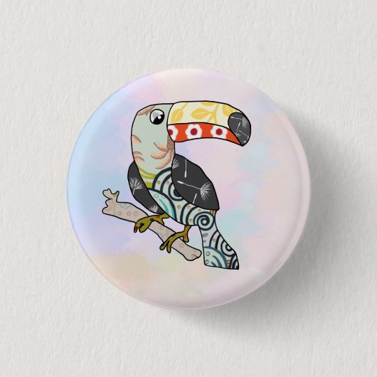Badge Rond 2,50 Cm Toucan (Devant)