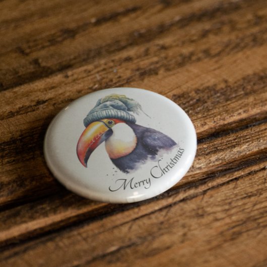 Badge Rond 2,50 Cm Toucan Winter Vibes, personnalisation
