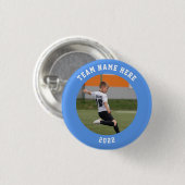 Badge Rond 2,50 Cm Touche / bouton Photo Sports personnalisée avec no (Devant & derrière)