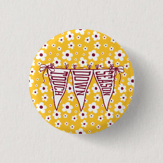 Badge Rond 2,50 Cm Touche de Bourgogne et d'Or Saison Match de Fille