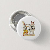 Badge Rond 2,50 Cm Touche de bouton de clowns victoriens (Devant & derrière)