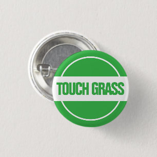 Badge Rond 2,50 Cm Toucher le bouton Grass