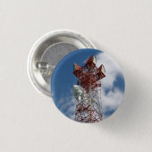 Badge Rond 2,50 Cm Tour de télécommunications micro-ondes (Devant & derrière)