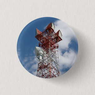 Badge Rond 2,50 Cm Tour de télécommunications micro-ondes