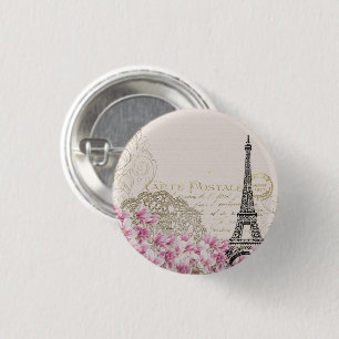 Badge Rond 2,50 Cm Tour Eiffel Meilleure Destination de Mariage Paris