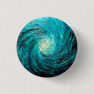 Badge Rond 2,50 Cm Tourbillon océan turquoise abstrait