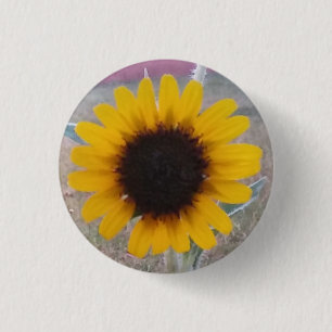 Badge Rond 2,50 Cm Tournesol