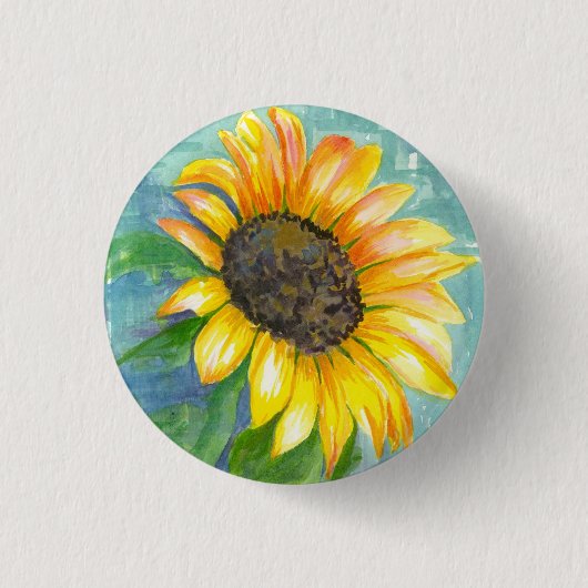 Badge Rond 2,50 Cm Tournesol aquarelle (Devant)