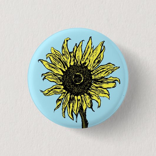 Badge Rond 2,50 Cm Tournesol - bouton (Devant)