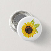Badge Rond 2,50 Cm Tournesol Peint À La Main (Devant & derrière)