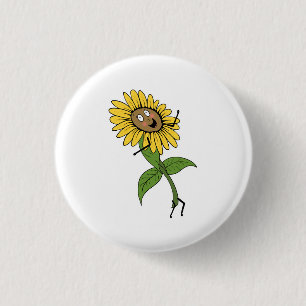 Badge Rond 2,50 Cm Tournesol, thème floral