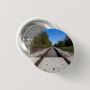 Badge Rond 2,50 Cm Traces ferroviaires Photographie Pittoresque