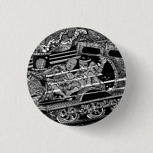 BADGE ROND 2,50 CM TRAIN À VAPEUR