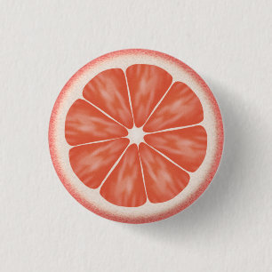 Badge Rond 2,50 Cm Tranche d'agrumes de pamplemousse rose