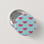 Badge Rond 2,50 Cm Tranches de pastèque sur le motif turquoise (Devant & derrière)