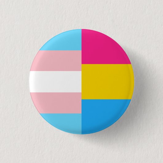 Badge Rond 2,50 Cm Transgender Pansexual Dual Pride Flag (Devant)