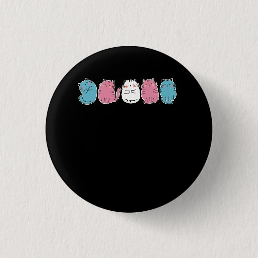 Badge Rond 2,50 Cm Transgenre Pride Chat LGBT Communauté Trans Drapea (Devant)
